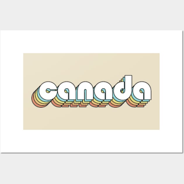 Canada - Retro Rainbow Typography Faded Style Wall Art by Paxnotods